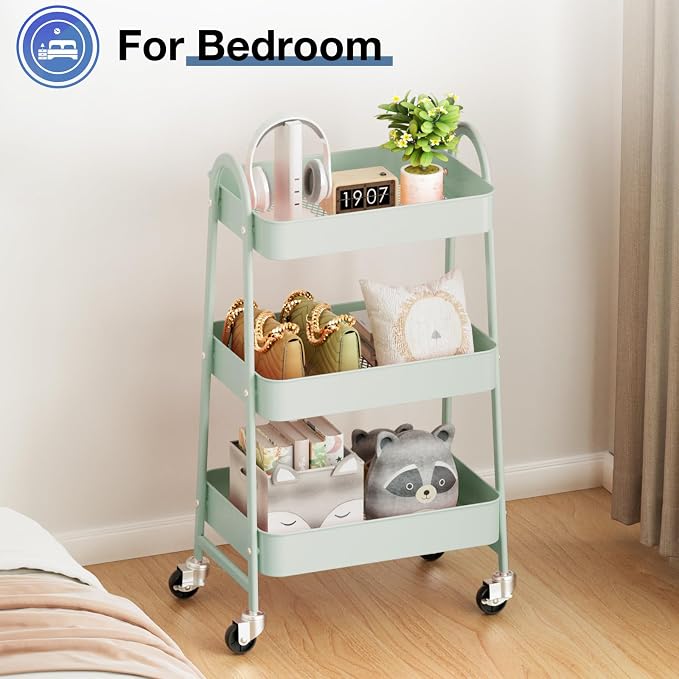 OLIXIS Metal 3 Tiers Utility Rolling Cart - Image 6