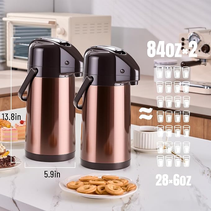 Upgraded Airpot Coffee Carafe - 84oz/2.5L Coffee Carafe - Image 2