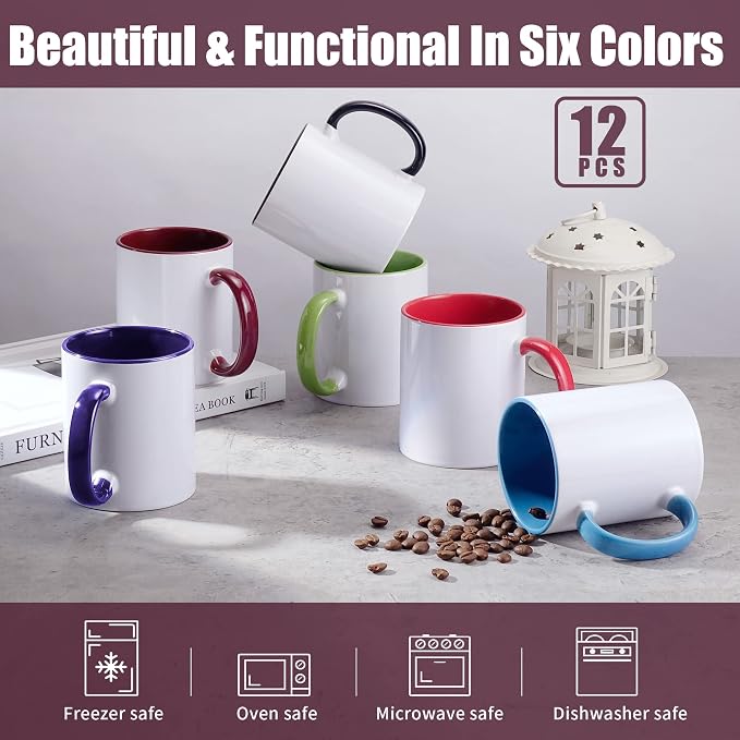 TANGLONG Sublimation Mugs 11 oz Sublimation Cups Bulk Coffee Mugs Tazas Para - Image 3