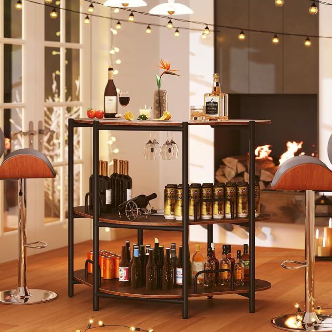 HOMGX Home Bar Table, Wine Bar Cabinet - Image 8