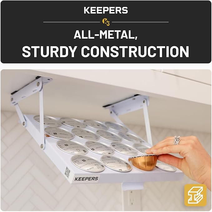 KEEPERS Nespresso® Vertuo® Pod Holder|Under Cabinet Swing Down Coffee Pod - Image 7