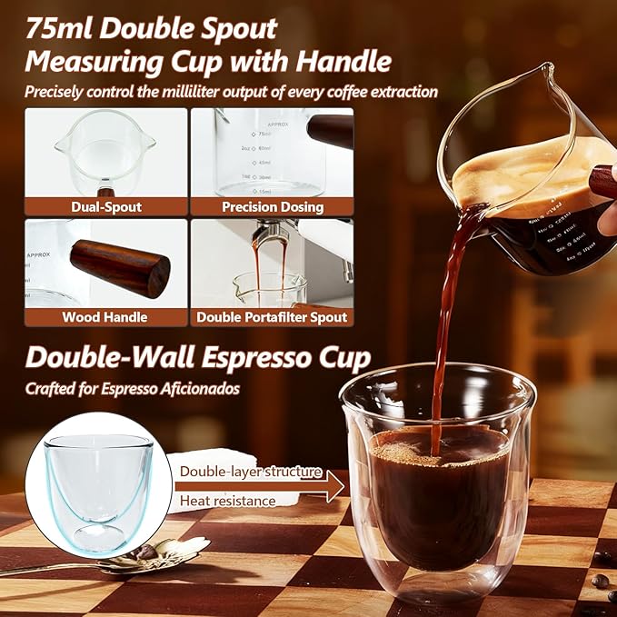 7 Pcs 51mm Espresso Accessories Kit, Spring Loaded Calibrated Tamper, WDT Tool - Image 5