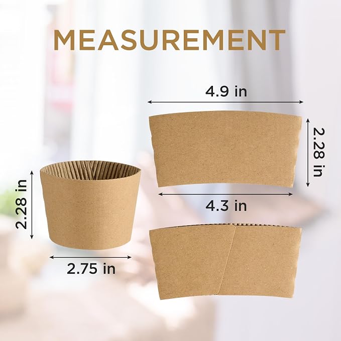 200 Pack Coffee Sleeves, Disposable Cup Sleeves - Image 3