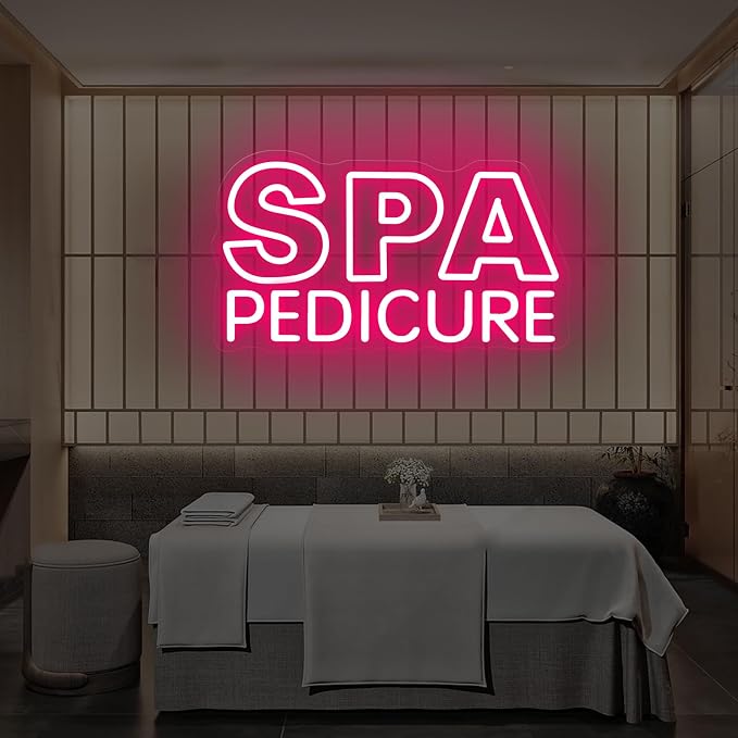 SPA Pedicure Neon Sign for Nail Salons, LED Spa Shop Cutcom Sign Lights by DMDMBSR