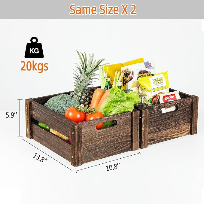 Wooden Crates, Farmhouse Wood Crate - Image 2