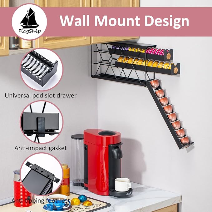 FlagShip 3-Tier Nespresso Pod Holder & Vertuo Coffee Capsule Organizer - Image 3