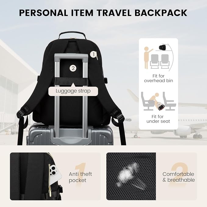 LOVEVOOK Lunch Backpack with Lunch Compartment, 15.6Inch Laptop Work Travel - Image 6