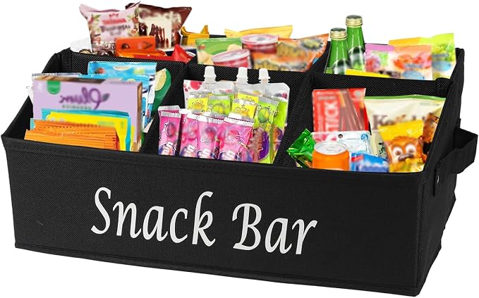 Snack Organizer for Countertop, Trapezoid Fabric Snack Bin Holder by Gdfjiy