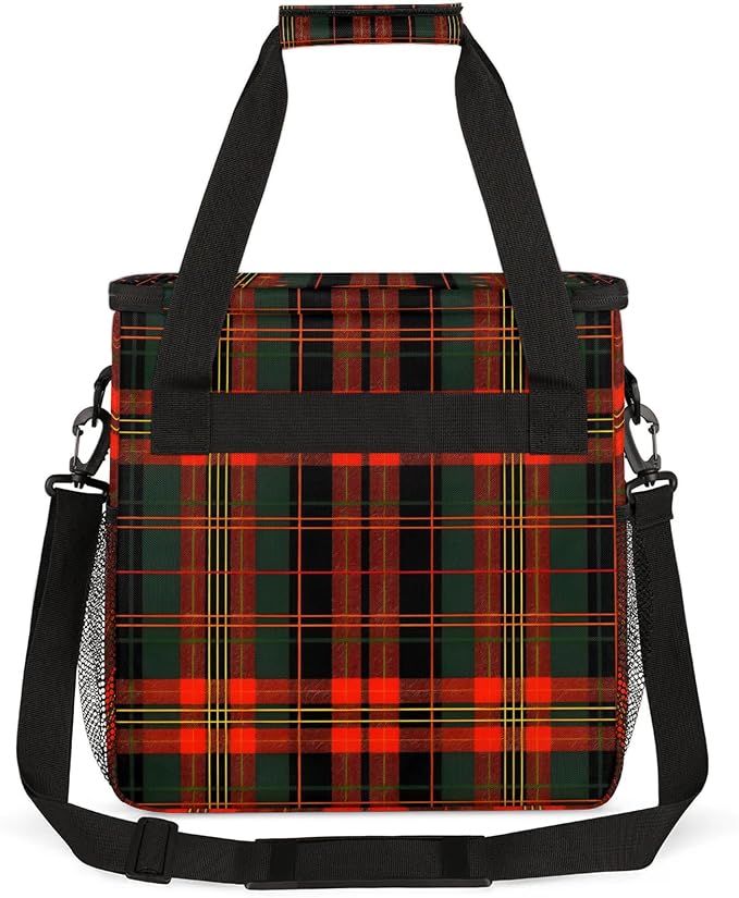 Christmas Plaid Red And Green Coffee Maker Carring Bag, Large Insulated Storage - Image 5