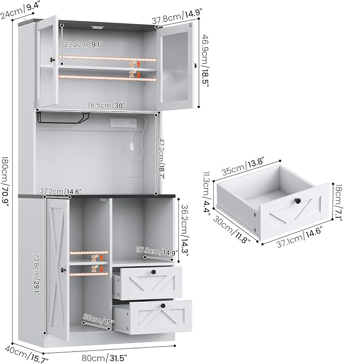 71" Tall Coffee Bar Cabinet - Image 2