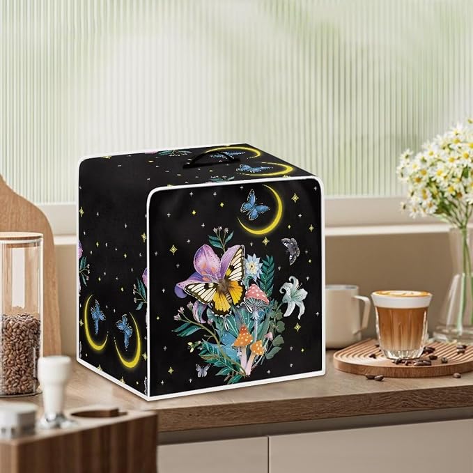 Butterfly Mushroom Coffee Maker Cover Dust Protection Coffee Machine Appliances - Image 3