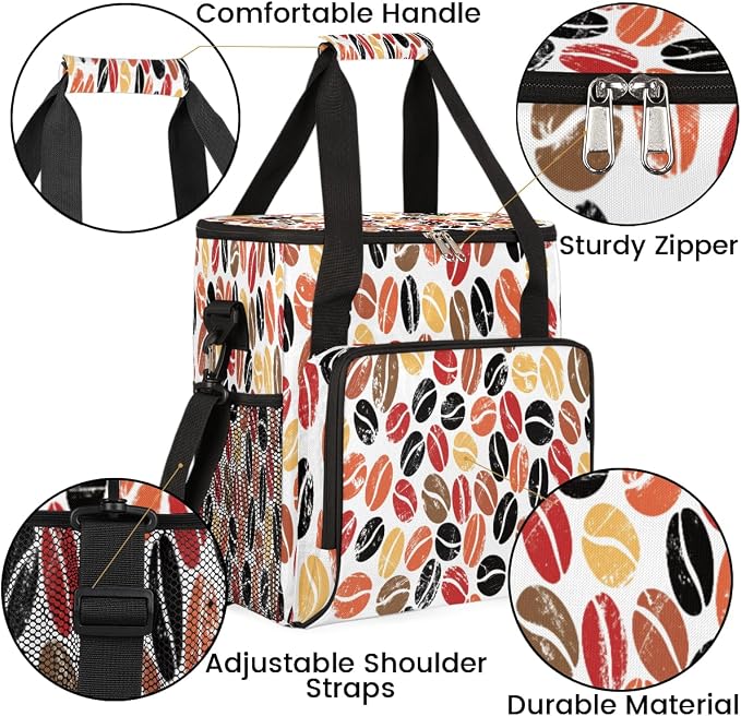 Colorful Coffee Beans Maker Carring Bag Travel Carrying Storage Tote Compatible - Image 6