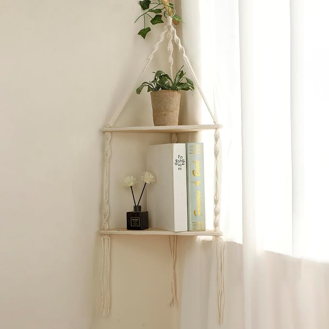 Artilady Macrame Corner Shelf Wall Hanging - Image 6