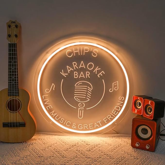 Custom Karaoke Bar Neon Sign, Personalized LED Music Neon Sign Karaoke Live On - Image 2