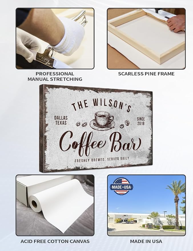 IPIC - Custom Canvas Coffee Bar Sign, Large Personalized Wall Art - Image 5