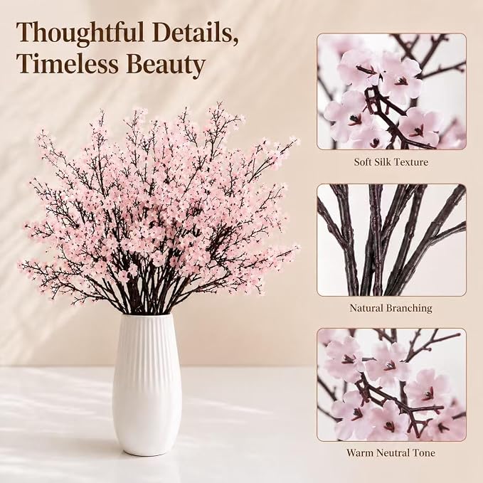 Mandy's 6 Bundles Artificial Light Pink Baby’s Breath Flowers | 18.5 Inch Silk - Image 4