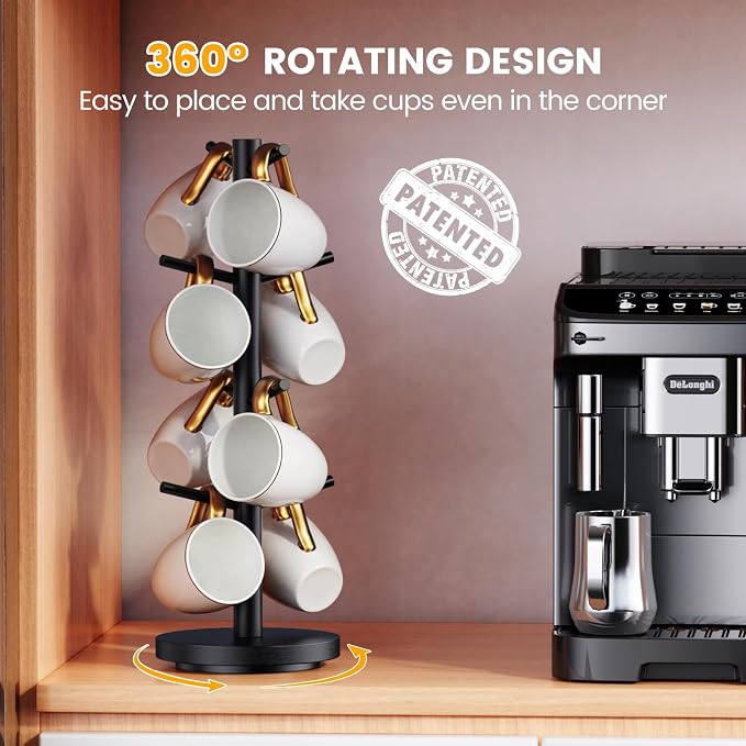 Coffee Mug Holder Tree, Upgraded 360° Rotated Coffee Cup Holder - Image 2