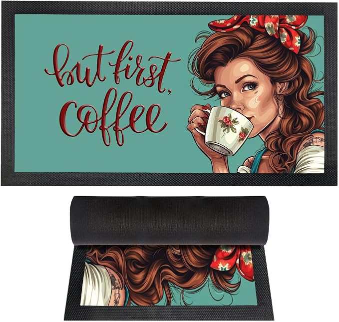 Coffee Bar Mat - Coffee Gifts - Coffee Lover - Coffee Bar Accessories - Barista by SentimentHouse