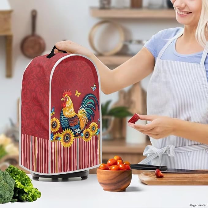 Rooster Butterfly Sunflower Blender Dust Cover, Anti Fingerprint Polyester - Image 3