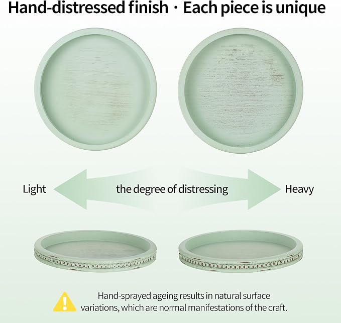 Hanobe Sage Green Tray Decor: Round Decorative Tray - Image 8