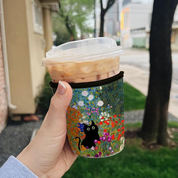 Reusable Insulated Neoprene Iced Coffee Cup Sleeve, Durable Drink Sleeve - Image 3