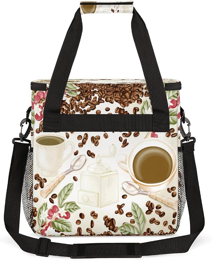 Watercolor Coffee Bean Coffee Maker Carring Bag Cafe Travel Carrying Storage - Image 5