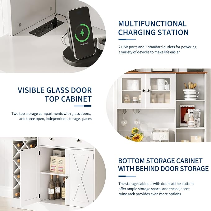 IDEALHOUSE 72 Inch Tall Kitchen Pantry Cabinet - Image 3