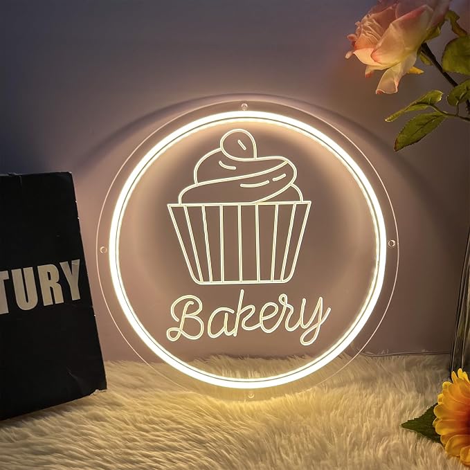 Bakery Neon Sign for Wall Decor Dimmable LED Neon Light Cake Bread Light Up - Image 2