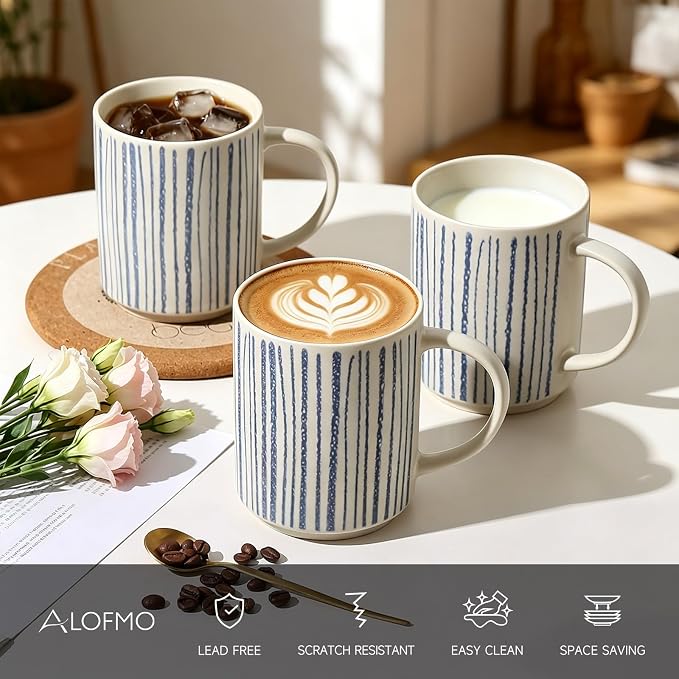 Coffee Mugs Set of 6, 17oz Ceramic Mugs - Image 3