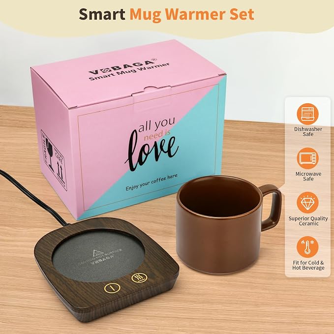 VOBAGA Coffee Mug Warmer & Mug Set, Coffee Cup Warmer - Image 6