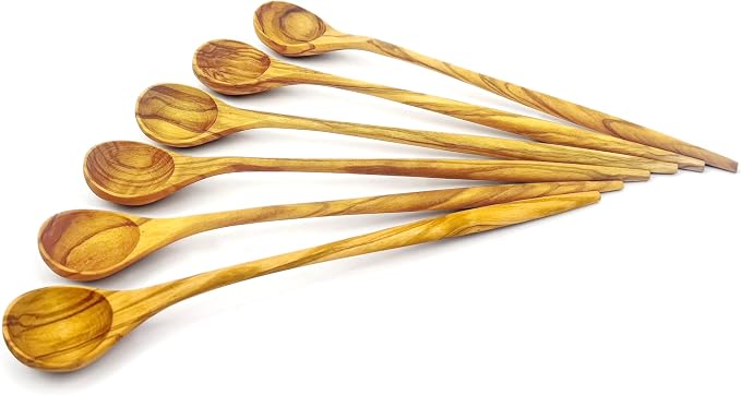 WONDERFUL 100% Natural Olive Wood Long Handle Spoons by WONDERFULHOUSEHOLD