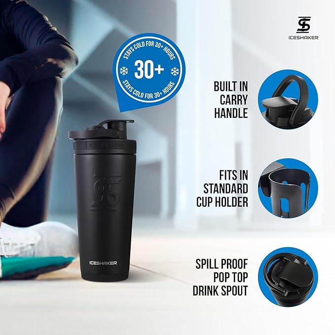 Ice Shaker Insulated Stainless Steel Shaker Bottle | 26oz - Image 3