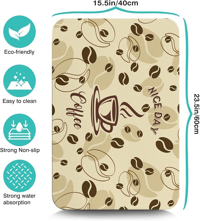 Fashion Absorbent Coffee Bar Mat - Image 5
