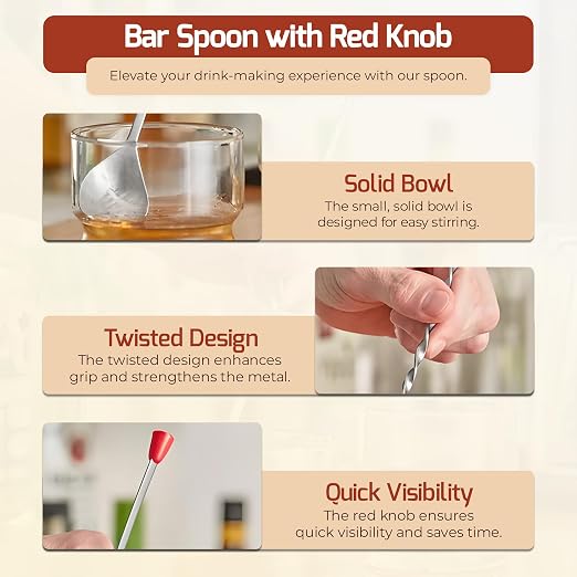 OCS Parts 11-Inch Stainless Steel Bar Spoon | Easy Grip Mixing Spoon - Image 6