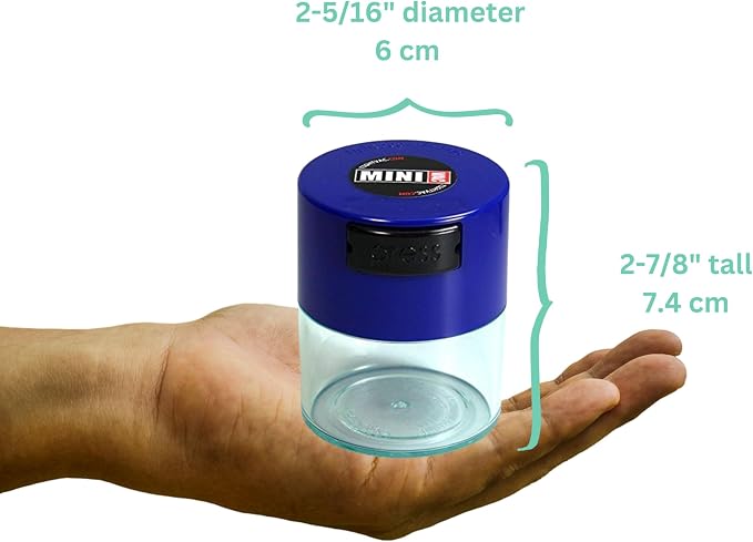 Tightpac - Minivac - Dark Blue Cap - Clear Body - 1.4oz - .12 Liter - Image 6