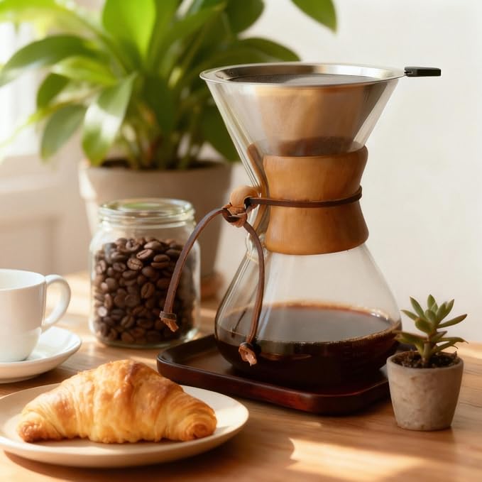 subjectthree Glass Coffee Maker 10 Cup Pour Over Coffee Dripper Set - Image 8