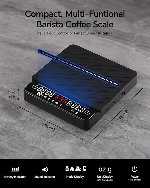 Espresso Mini Coffee Scale - 2kg/0.1g Precision Digital Scale with Waterproof - Image 8