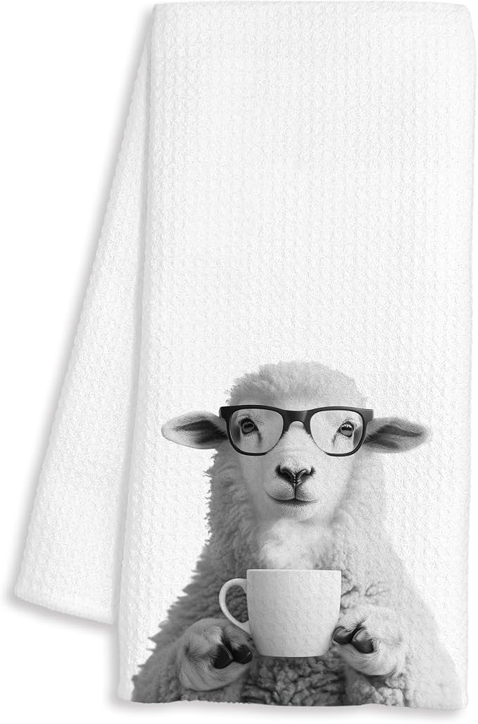 Funny Sheep Decor Coffee Kitchen Towels Gift, Sheep Gifts by Unknown