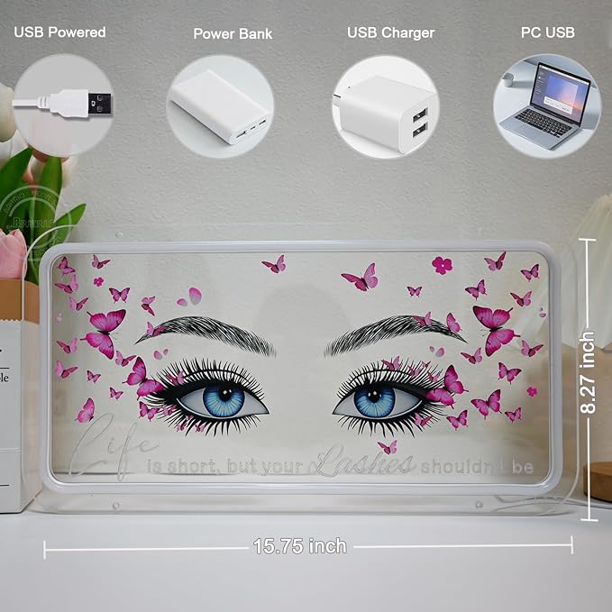 Britrio Lashes Neon Sign Light for Beauty Salon Eyelash Extension Studio - Image 7