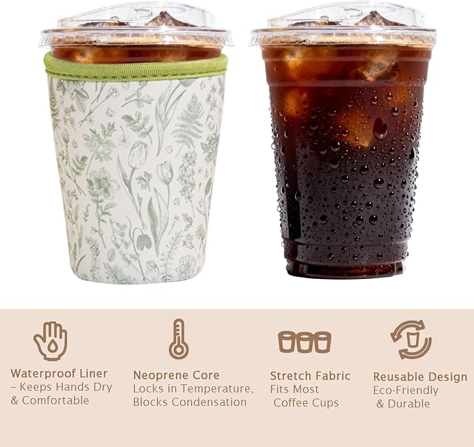 Reusable Insulated Sleeve for Iced Coffee Cup, Beverage Holder for Iced Coffee - Image 6