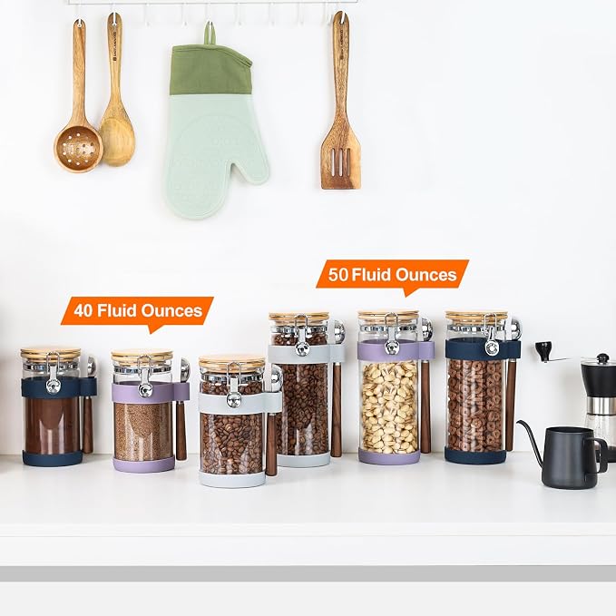1.5-Quart Large Glass Nuts Storage Container, Airtight Food Storage Jar - Image 6