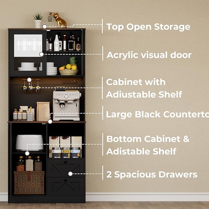 71‘’Kitchen Pantry Storage Cabinet - Image 7