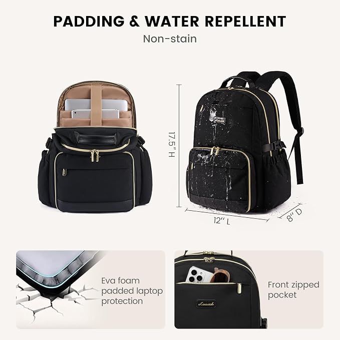LOVEVOOK Lunch Backpack with Lunch Compartment, 15.6Inch Laptop Work Travel - Image 5