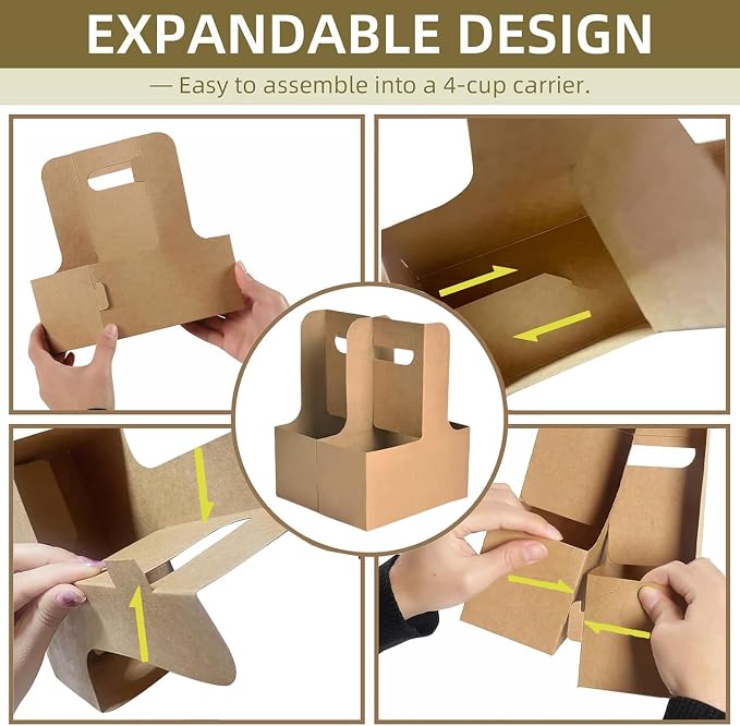 50PCS 2 Cup Disposable Drink Carrier - Image 4