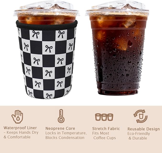 Reusable Insulated Sleeve for Iced Coffee Cup, Coffee Neoprene Sleeve for Cold - Image 6