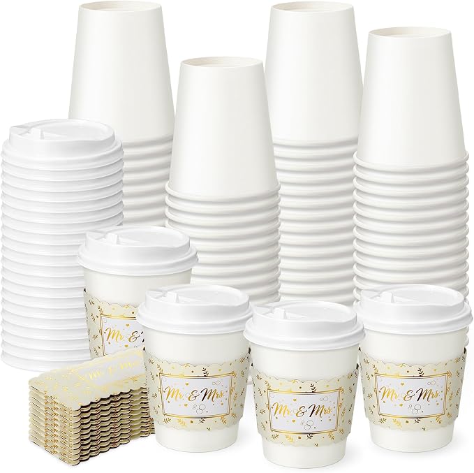 AmazingSpark 48 Sets 8oz Floral Disposable Coffee Cups by Unknown