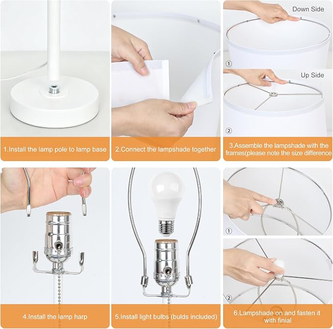 JUNNAI White Table Lamps Set of 2 - Image 7