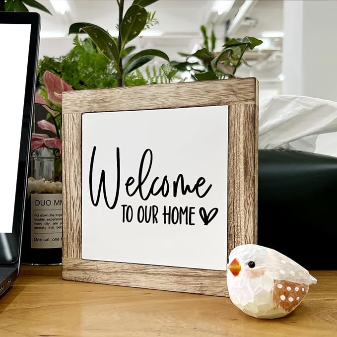 Welcome Sign, Wooden Box Signs for Home Decor, Freestanding Welcome Decor Sign - Image 6