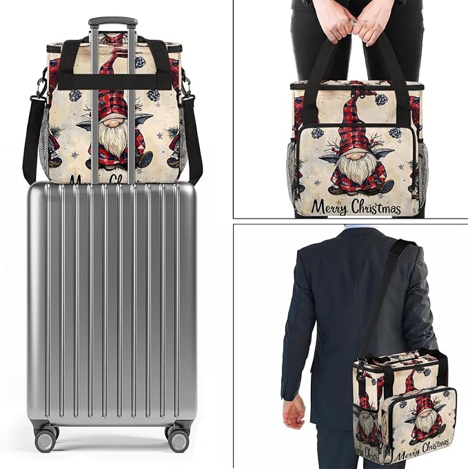 Christmas Gnome Coffee Maker Carring Bag, Large Insulated Storage Organizer - Image 7