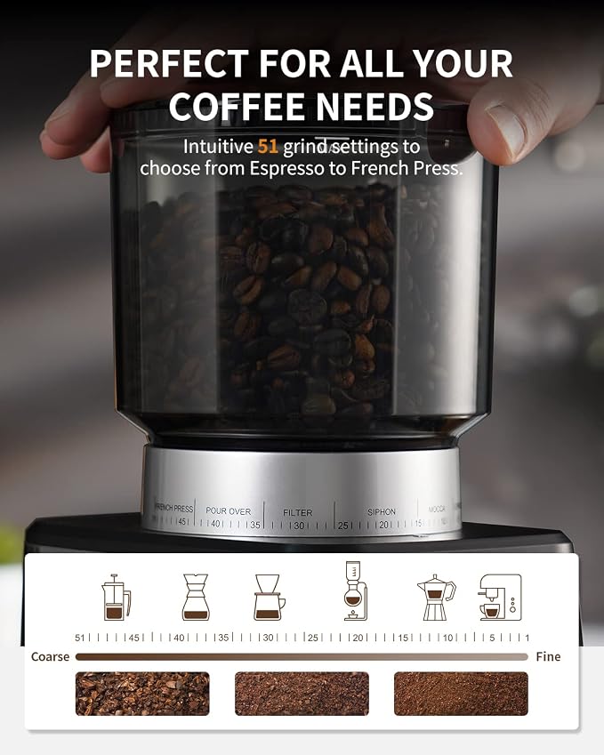 SHARDOR Conical Burr Espresso Coffee Grinder Electric - Image 4